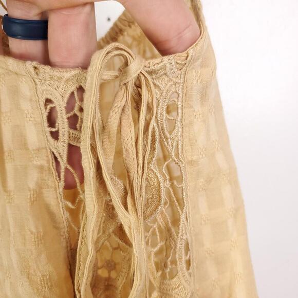 American Eagle Top Womens Small Tank Side Ties Oversized Windowpane Flowy - Picture 4 of 10